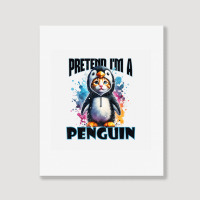 Funny Penguin Portrait Canvas Print | Artistshot