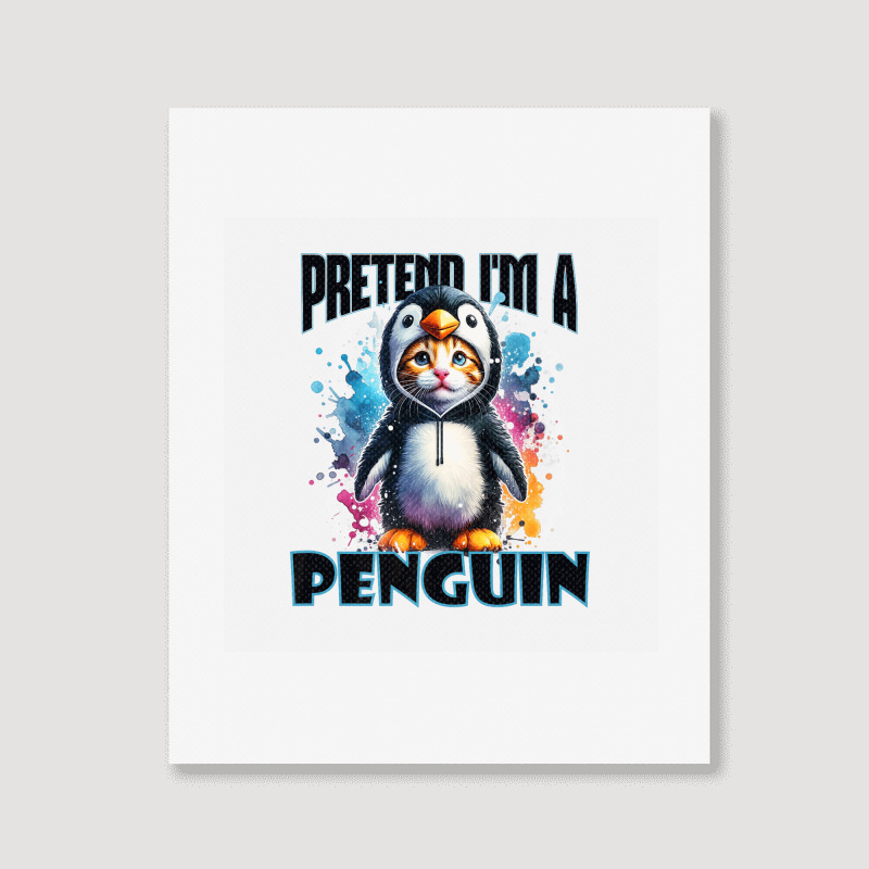 Funny Penguin Portrait Canvas Print | Artistshot