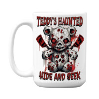 Scary Haunted Teddy Halloween 15 Oz Coffee Mug | Artistshot