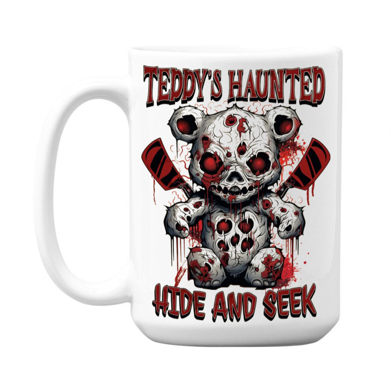 Scary Haunted Teddy Halloween 15 Oz Coffee Mug | Artistshot