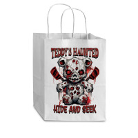 Scary Haunted Teddy Halloween Cub Paper Bag - 8 X 4 1/2 X 10 1/4 | Artistshot