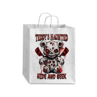 Scary Haunted Teddy Halloween Debie Paper Bag - 10 X 5 X 13 | Artistshot