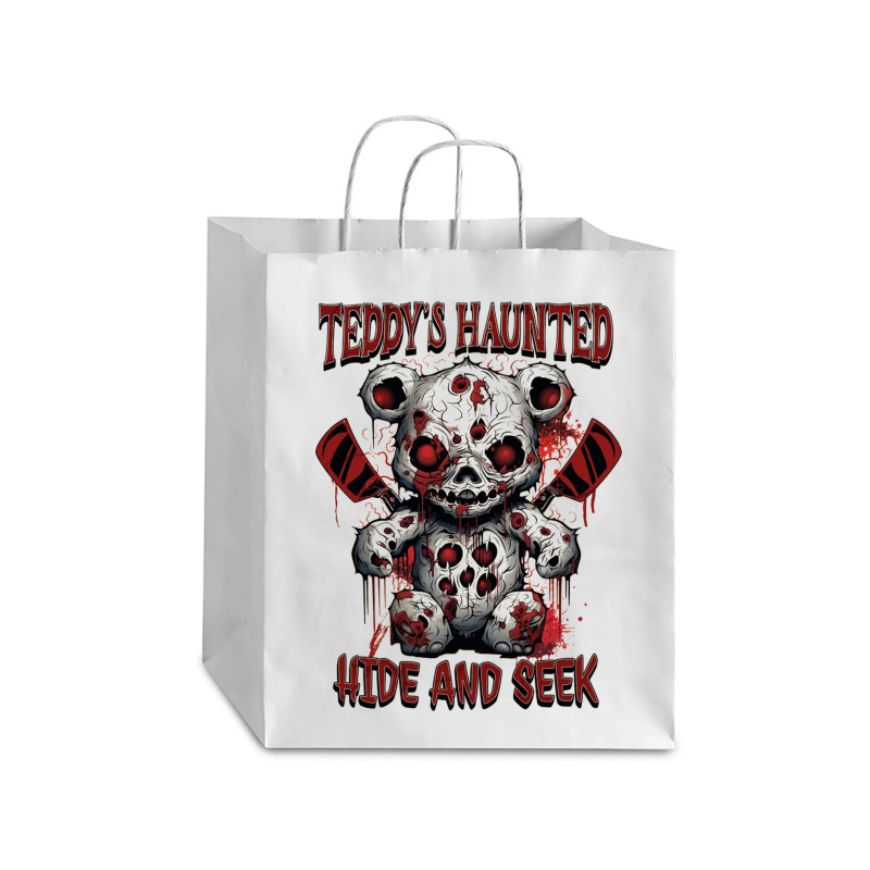 Scary Haunted Teddy Halloween Debie Paper Bag - 10 X 5 X 13 | Artistshot