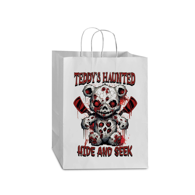 Scary Haunted Teddy Halloween Mart Paper Bag -13 X 7 X 17 | Artistshot