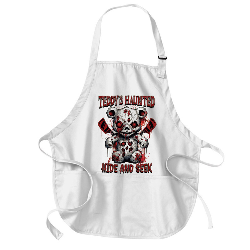 Scary Haunted Teddy Halloween Medium-length Apron | Artistshot