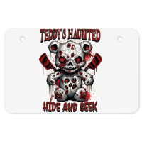 Scary Haunted Teddy Halloween Atv License Plate | Artistshot