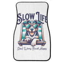 Slow Life - Dog Beach Graphic Front Car Mat | Artistshot