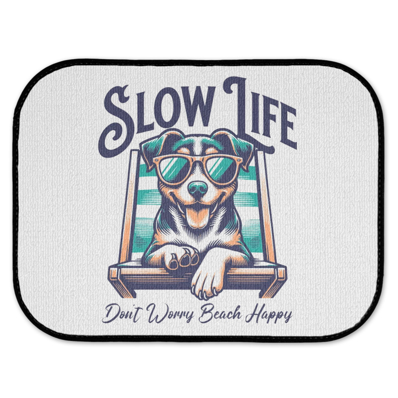 Slow Life - Dog Beach Graphic Rear Car Mat | Artistshot