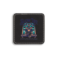 Slow Life - Dog Beach Graphic Square Leatherette Patch | Artistshot