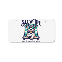 Slow Life - Dog Beach Graphic Bicycle License Plate | Artistshot