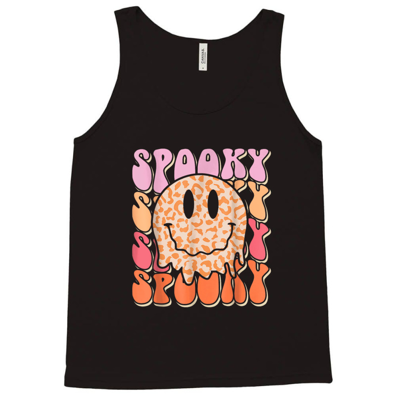 Groovy Halloween Spooky Leopard Smile Face Checker Tank Top | Artistshot