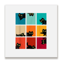 Funny Cat Kitten Meme Vintage Sunset Metal Print Square | Artistshot