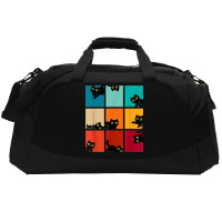 Funny Cat Kitten Meme Vintage Sunset Active Duffel | Artistshot