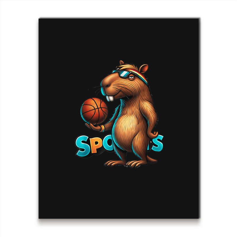 Capybara Basketball Animal Metal Print Vertical | Artistshot