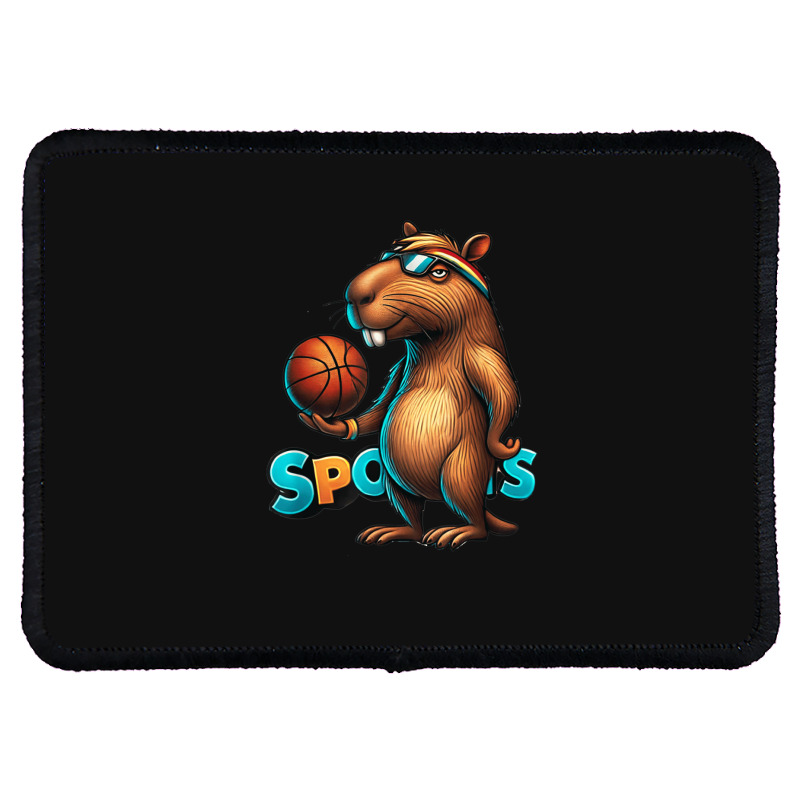 Capybara Basketball Animal Rectangle Patch | Artistshot