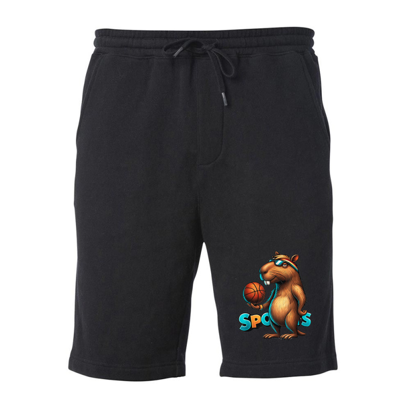 Capybara Basketball Animal Fleece Short | Artistshot