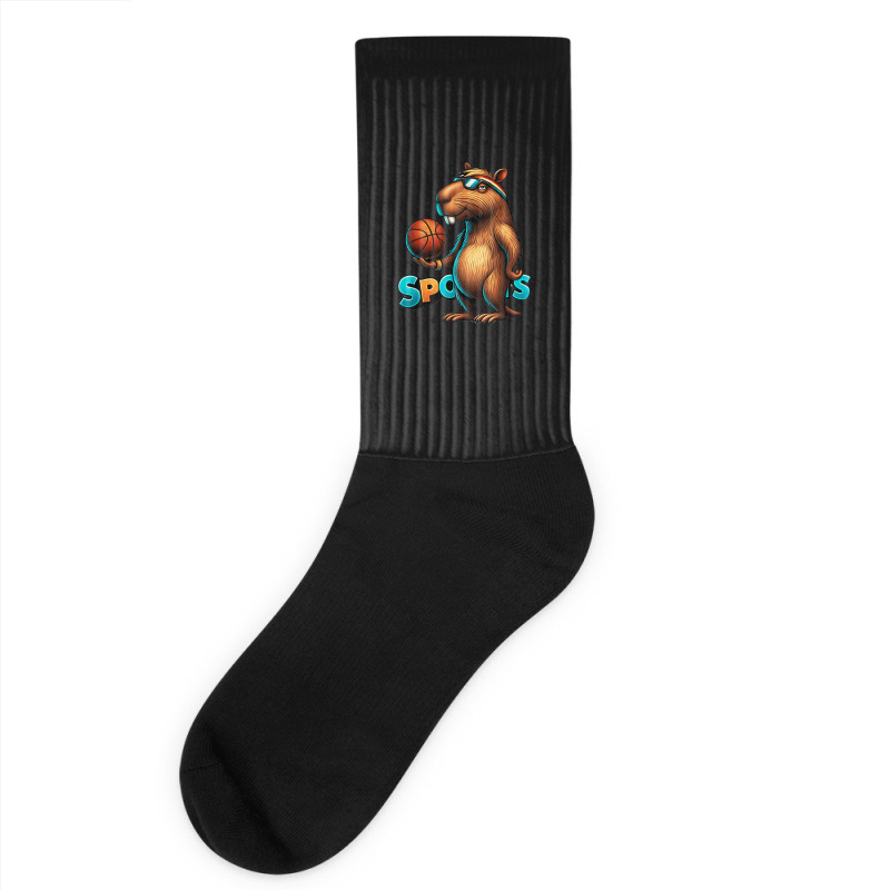 Capybara Basketball Animal Socks | Artistshot