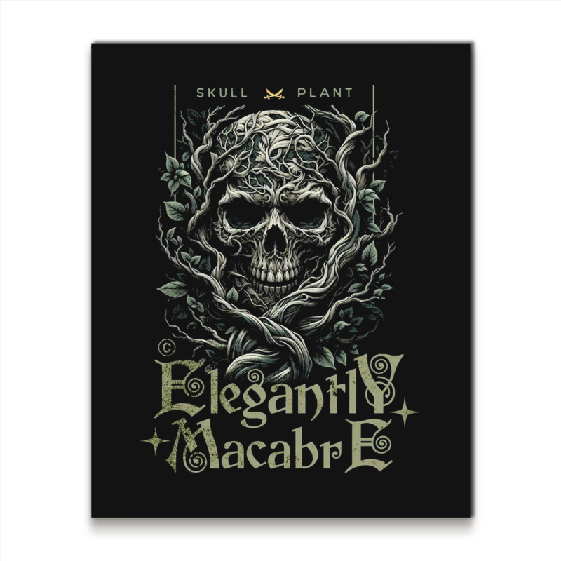 Gothic Plant Skull Metal Print Vertical | Artistshot