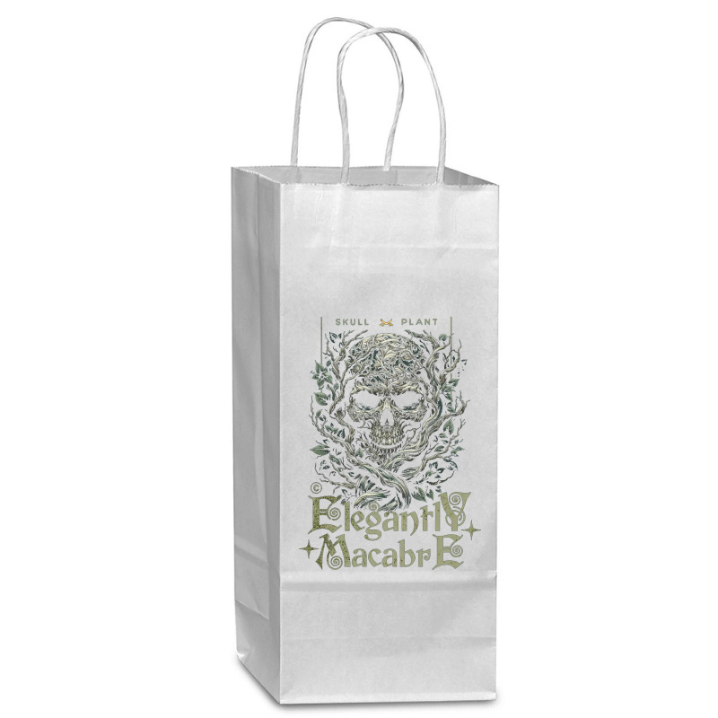 Gothic Plant Skull Wine Paper Bag - 5 1/2 X 3 1/4 X 13 | Artistshot