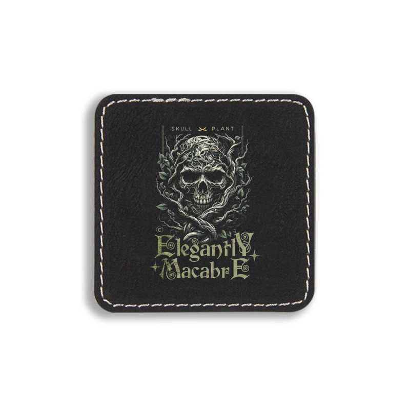 Gothic Plant Skull Square Leatherette Patch | Artistshot