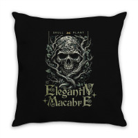 Gothic Plant Skull Throw Pillow | Artistshot