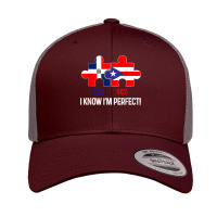 Half Puerto Rican Half Dominican Flag Map Combined Pr Rd T Shirt Retro Trucker Cap | Artistshot