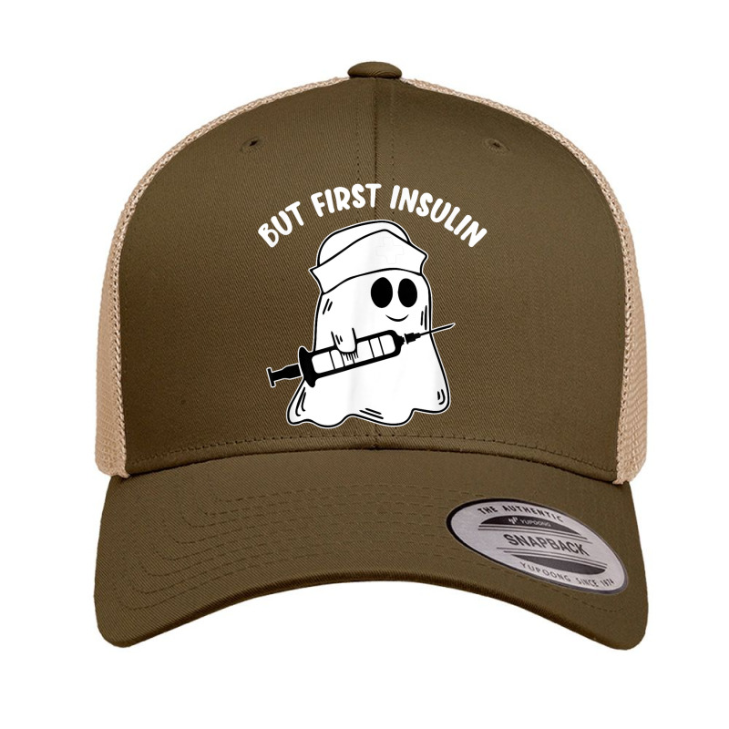 But First Insulin Ghost Injection Syringe Disease Joke Retro Trucker Cap | Artistshot