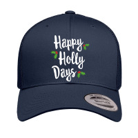 Happy Holly Days Festive Xmas Christmas Matching Family Retro Trucker Cap | Artistshot