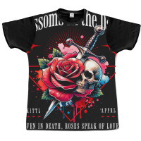 Rose Flower Impaled Sword Graphic T-shirt | Artistshot