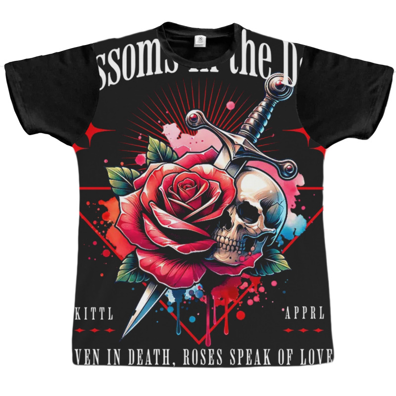 Rose Flower Impaled Sword Graphic T-shirt | Artistshot