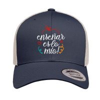 Womens Ensenar Es Lo Mio Playera Bilingual Spanish Teacher Retro Trucker Cap | Artistshot