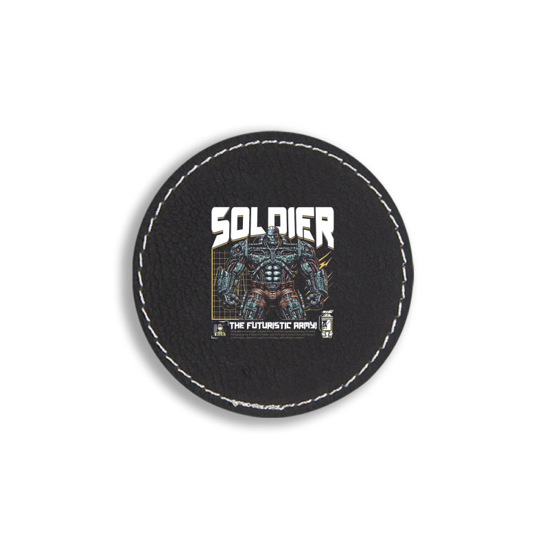 Soldier Robot Futuristic Army Sci-fi Military Round Leatherette Patch | Artistshot