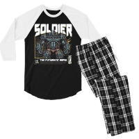 Soldier Robot Futuristic Army Sci-fi Military Men's 3/4 Sleeve Pajama Set | Artistshot