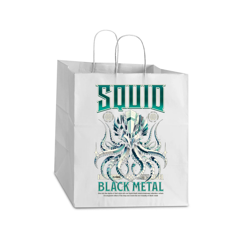 Squid Black Metal Take Out Paper Bag - 14 X 10 X 15 1/2 | Artistshot