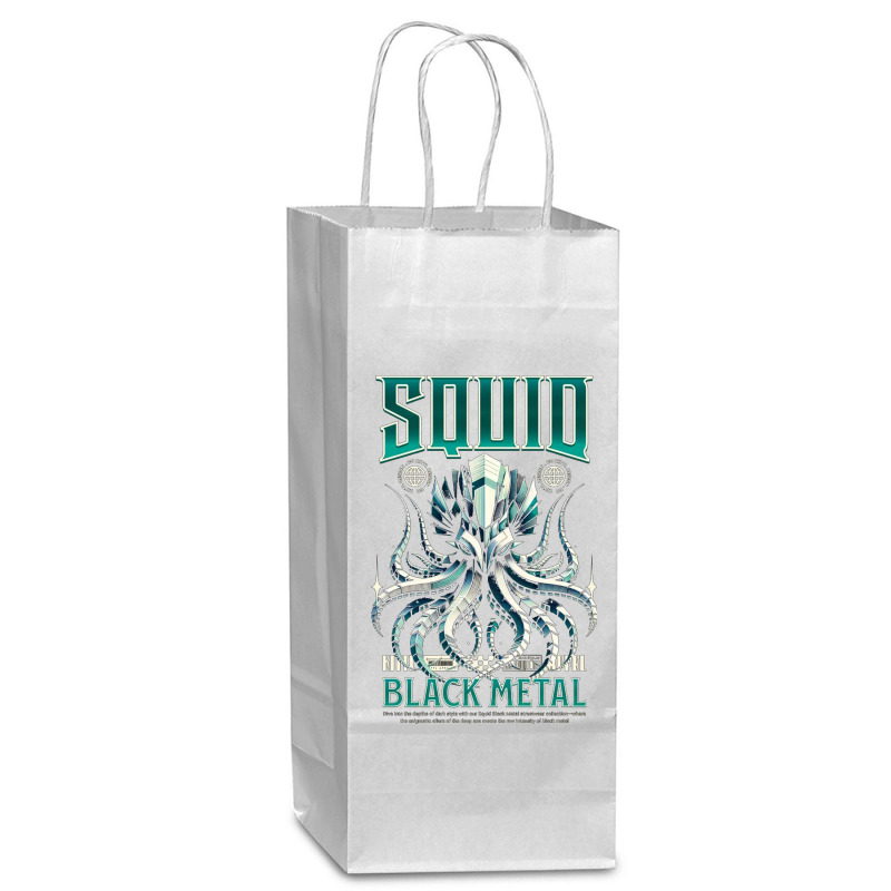 Squid Black Metal Wine Paper Bag - 5 1/2 X 3 1/4 X 13 | Artistshot