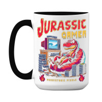 T Rex Playing Retro Games 15 Oz Coffee Mug | Artistshot