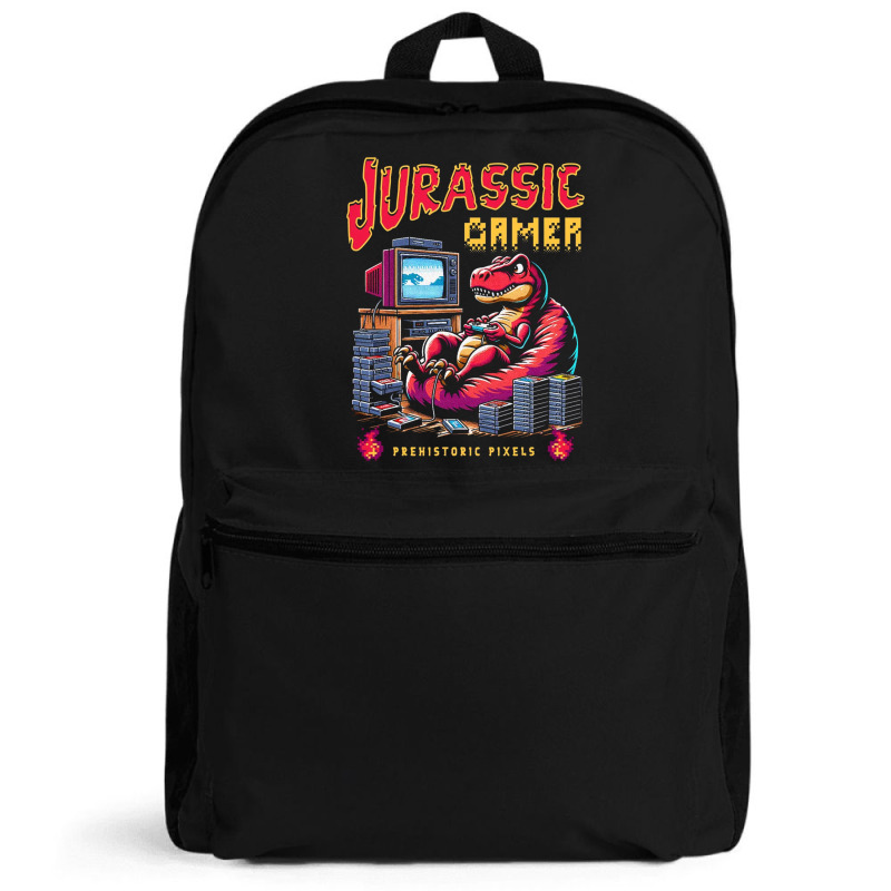 T Rex Playing Retro Games Backpack | Artistshot