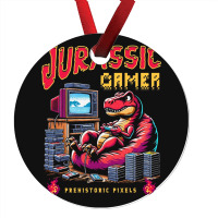 T Rex Playing Retro Games Ornament | Artistshot