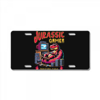 T Rex Playing Retro Games License Plate | Artistshot