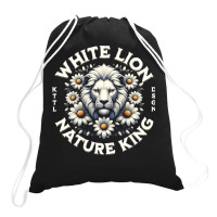 White Lion Nature King Drawstring Bags | Artistshot