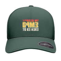 I Paused My Game To Be Here Retro Gamer Gift Seamless Cap | Artistshot