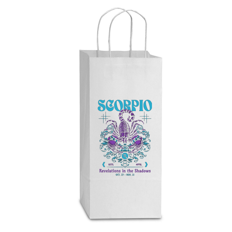 Zodiac Scorpio Vintage Double Wine Paper Bag - 6 1/2 X 3 1/2 X 12 3/8 | Artistshot