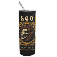 Zodiac Skull Lion Leo Vintage Skinny Tumbler | Artistshot