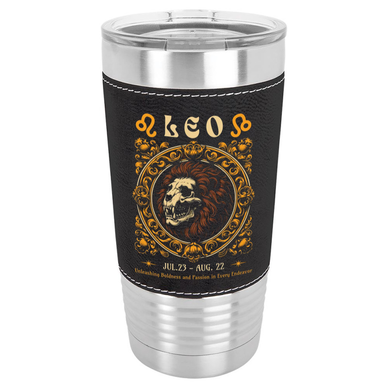 Zodiac Skull Lion Leo Vintage Leatherette Tumbler | Artistshot