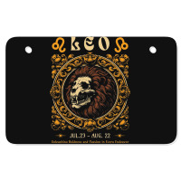 Zodiac Skull Lion Leo Vintage Atv License Plate | Artistshot