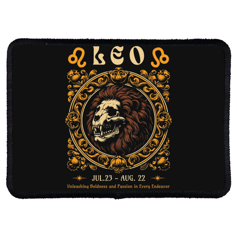 Zodiac Skull Lion Leo Vintage Rectangle Patch | Artistshot