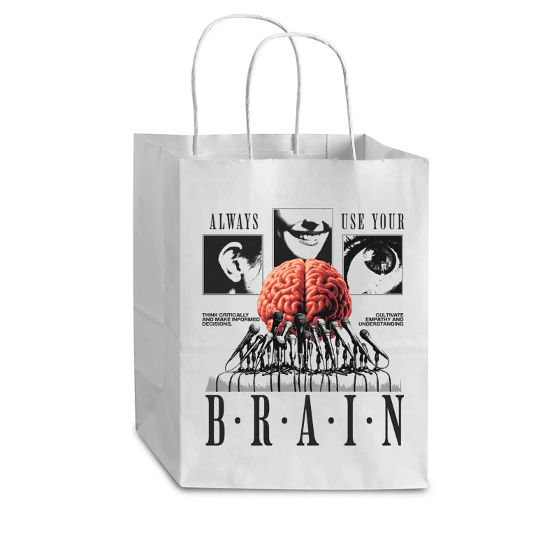 Always Use Your Brain Cub Paper Bag - 8 X 4 1/2 X 10 1/4 | Artistshot