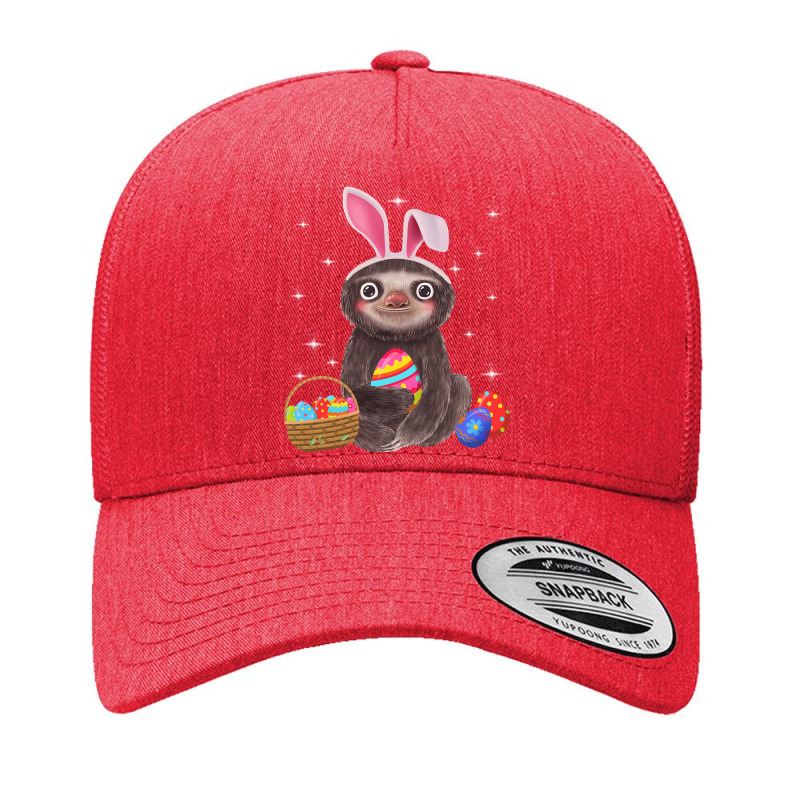 Sloth With Bunny Ears And Easter Eggs Funny, Sloth With Bunny Ears, Ea Yupoong Trucker Cap by SHOPURT | Artistshot