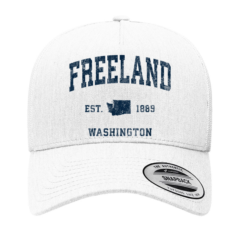 Freeland Washington Wa Vintage Athletic Navy Sports Design Yupoong Trucker Cap by Stunner | Artistshot