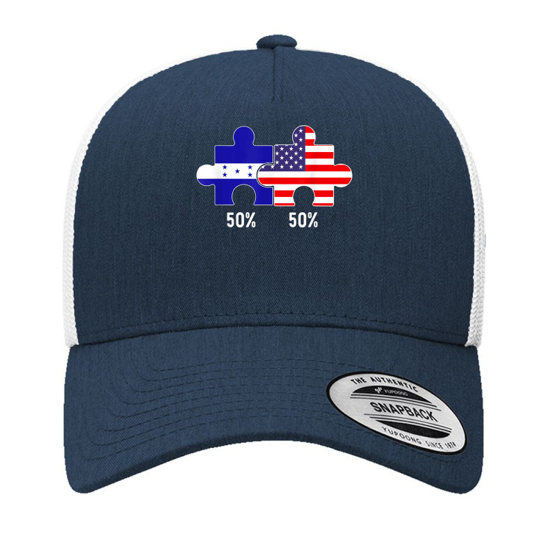 Half American Half Honduran Flag Combined Honduras Catracho T Shirt Yupoong Trucker Cap by cm-arts | Artistshot